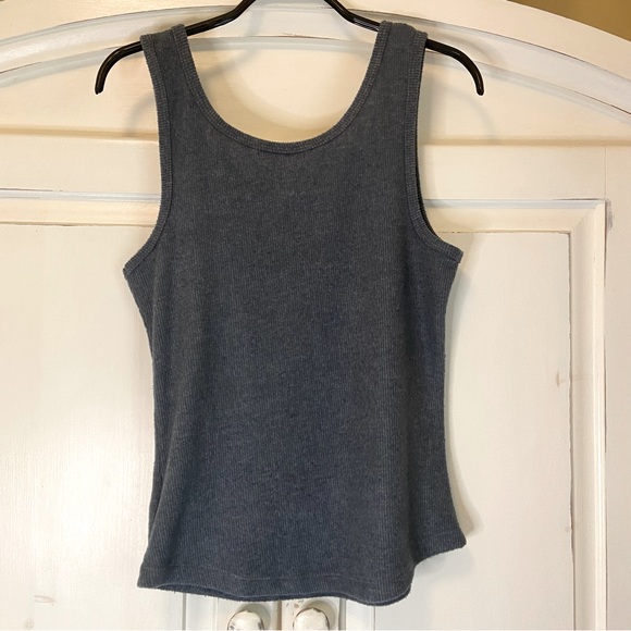 Z Supply Sneak Peek Brushed Rib Tank - Dark Grey - Picture 7 of 10